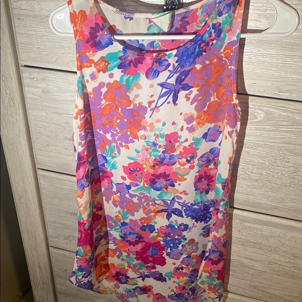 Floral Sleeveless Top - Multicolor